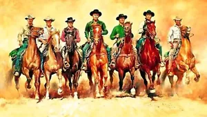 NEW Magnificent 7 Movie Wall Art Premium Poster Length 600 mm Height 350 mm - Picture 1 of 1