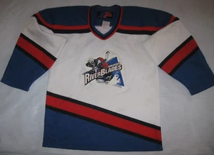 ARKANSAS RIVERBLADES vintage Hockey Jersey Youth Large Signed DEFUNCT RARE ECHL - Picture 1 of 5