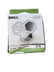 Original OEM Dell Drucker Tintenpatrone Schwarz 21 Serie Y498D Neu Versiegelt In Box - Bild 1 von 6