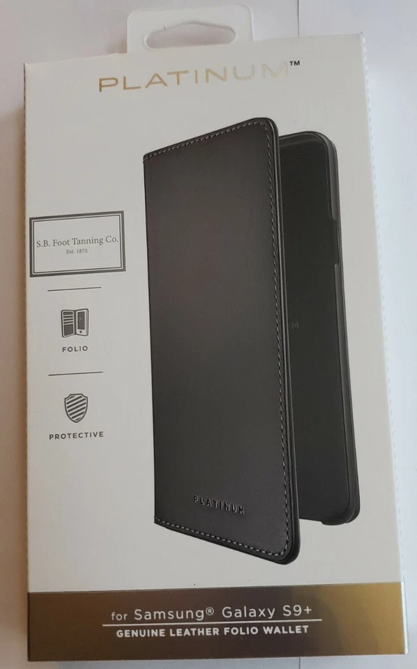 Platinum Leather Folio Case for Samsung Galaxy S9 Plus - Charcoal