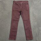 Levis Jeans Mens 33 Red Denim Pants 511 Slim Fit Stretch Casual 33x32