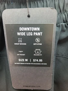 FABLETICS DOWNTOWN WIDE LEG PANT, RELAXED FIT, ZIP POCKET, SIZE M, NEW! - Picture 1 of 14