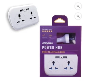 Cabeau Power Hub World To Australia/China 2 USB Ports - Picture 1 of 1