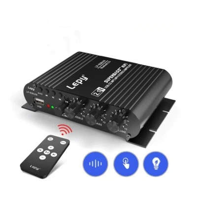 Mini 2.1 Channel Digital Amplfier Bluetooth 5.0 Receiver USB Player Audio Amp - Image 1 of 4