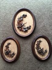 3 xHand Made Genuine Souvenier of Australia Wood Art Collectable Set by PAT EGAN