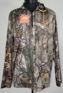 Realtree Xtra Men's Camo Lightweight Jersey Top 1/4 zip Jacket Sz XL Dri Tech - Picture 1 of 4