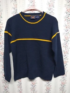 Vintage Get Your Kicks On Route 66 Kids Sweater/Pullover SZ 10/12 Blue & Yellow - Picture 1 of 6