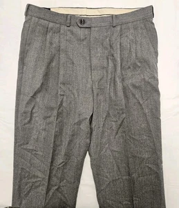 Polo University Club Ralph Lauren Wool Pleated Pants Mens 36x32 Gray Preppy - Picture 1 of 8