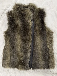 Banana Republic Weste Damen klein braun Kunstfell durchgehender Reißverschluss Outdoor schick - Bild 1 von 6