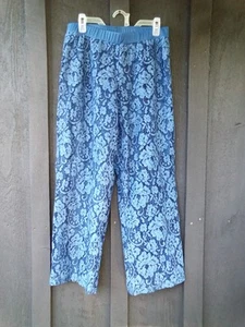 Louis Dell'Olio Blue Lace Pull On Straight Leg Pants Sz 14P - Picture 1 of 3