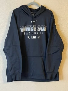 Men’s 3XL NWOT Chicago White Sox Nike Authentic Therma Pullover Hoodie Black - Picture 1 of 7