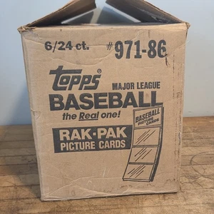 VINTAGE 1986 TOPPS BASEBALL RACK-PACK RAK-PAK 6 BOX CASE BOXEN 6/24ct #971-86 - Bild 1 von 7