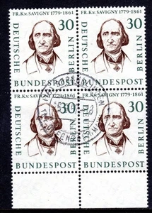 Germany Berlin Scott #9N154 VF Used 1957 30 Pfg von Savigny Block of 4 - Picture 1 of 1