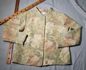 Vtg Coldwater Creek Jacket Womens Large Multicolor Floral Tapestry Jacquard - Picture 1 of 10