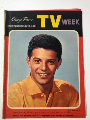 Chicago Tribune TV Week Aug.12-18, 1961, FRANKIE AVALON Ready For The Chicagolan Foto 1 de 4