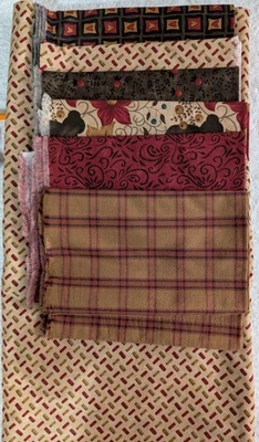 Moda Sandy Gervais Friendly Folk Cotton Quilt Fabric 5 Yds Plus 6 Half Yd Pieces - Image 1 of 4