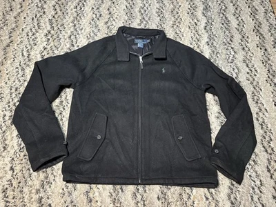 Vintage Polo Ralph Lauren Wool Bomber Size Mens Medium Western Black Zip - Image 1 of 4
