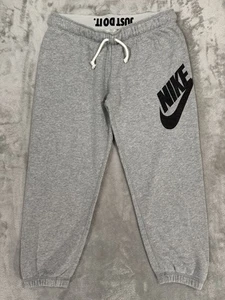 Nike Capri Sweatpants Womens S Gray Rally Futura Swoosh Logo Athletic Athleisure - Picture 1 of 20
