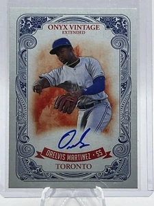 ORELVIS MARTINEZ 2021 ONYX AUTHENTICATED BLUE INK AUTO /400 #EAOM JT - Picture 1 of 2
