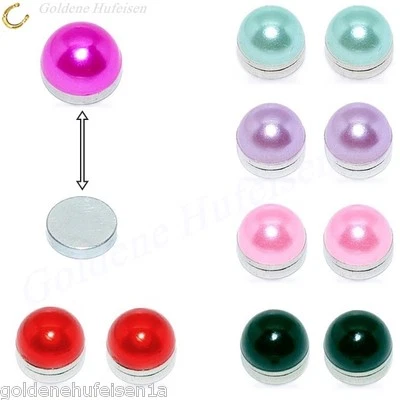 MAGNET Perlen Piercing Ohrstecker Ohrringe Clips Damen Magnetschmuck / 1 Paar - Bild 1 von 2