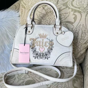 Bolso Bandolera JUICY COUTURE Heritage Bowler Terciopelo ~ Nuevo Con Etiqueta - Imagen 1 de 10