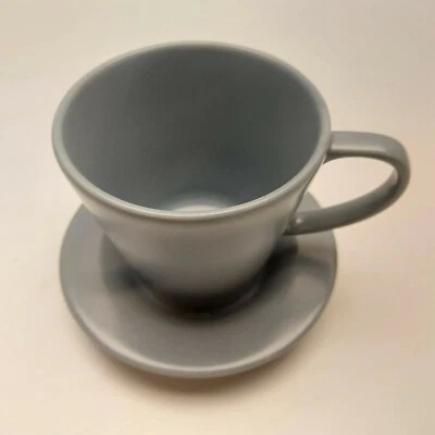 Ikea Sweden 13900 Turkey Matte Gray Coffee Mug And Saucer - Image 1 of 4