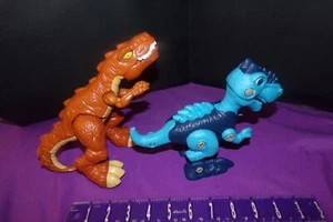 Fisher Price Imaginex Allosaurus Dinosaur Brown Dinosaur & A YOU BUILD DINOSAUR - Picture 1 of 10