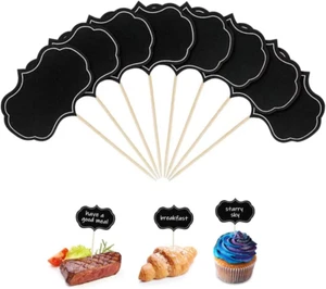 48 Pcs Cheese Markers Charcuterie Board, Blank Toothpic Flags Black Cheese Label - Picture 1 of 7