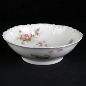 Haviland Limoges Schleiger 223A Pink Rose Sprays Oatmeal Bowl, Antique France 6" - Picture 1 of 6