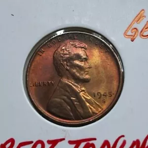 1945 S Lincoln Wheat Cent - Picture 1 of 2