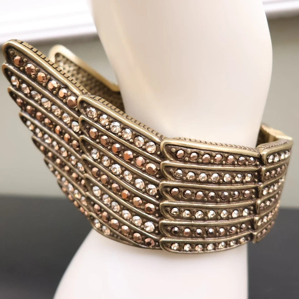 Pulsera Heidi Daus Heidi's Angels brazalete pavé cristales champán bronce Talla S/M Foto 1 de 4