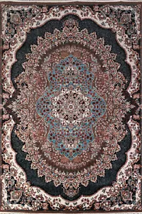 Brown Floral Traditional 8x11 ft Area Rug Living Room Rug - Picture 1 of 19