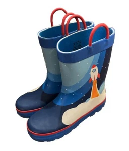 Kamik Waterproof Rain Boots Size 13 Kids Rocketship Blue - Picture 1 of 8