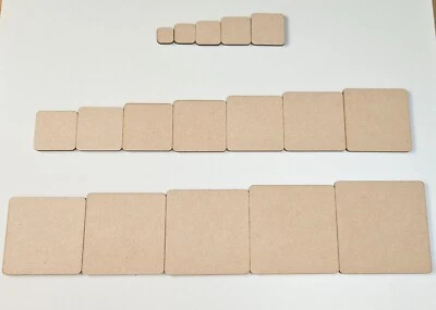 3mm MDF Square Crafting Art Shapes Bases | 2-10cm (20-100mm) | Square or rounded - Image 1 of 4