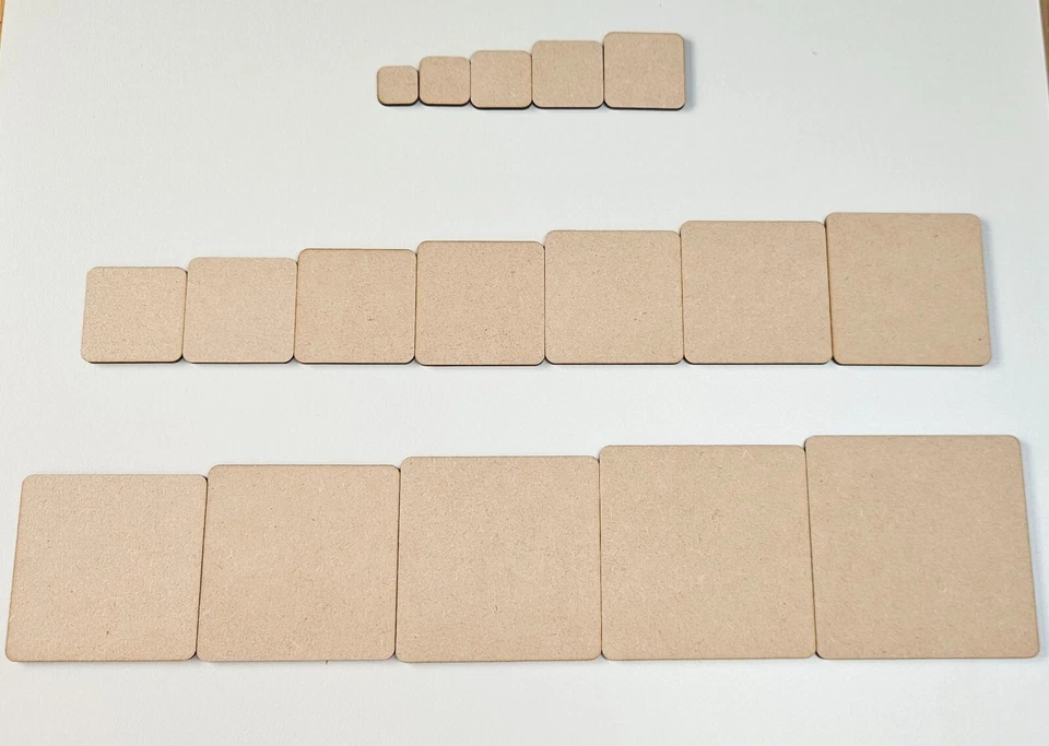 3mm MDF Square Crafting Art Shapes Bases | 2-10cm (20-100mm) | Square or rounded - Image 1 of 4