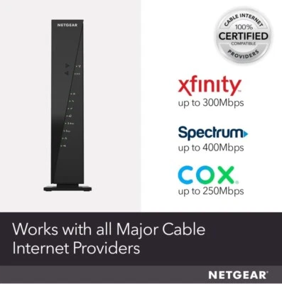 NETGEAR AC1750 C6300v2 Wi-Fi DOCSIS 3.0 Cable Modem Router Spectrum/Xfinity/Cox - Image 1 of 4