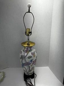 1990s Vintage Wildwood Asian Chinoiserie Table Lamp Bird and Flower Design 29” - Picture 1 of 6