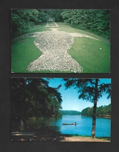 2 POSTKARTEN: FELSENADLER STEINBILDNIS & SEE - EATONTON, GEORGIEN - 4-H CLUB - Bild 1 von 2