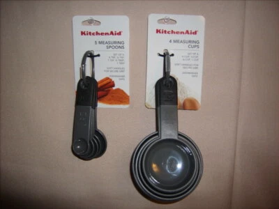 KitchenAid Measuring Cup/Spoon set 9 piece soft handles secure grip Gray NOC! - Image 1 of 4