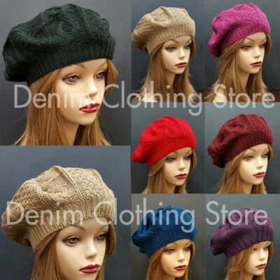 Женская шикарная мягкая вязаная шапка-бини с вырезом Airy легкая громоздкая вязаная крючком берет - Изображение 1 из 2