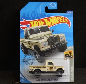 Diecast HotWheels Car 1:64, Cream LAND ROVER SERIES III Pickup Truck - Baja 4x4 - Picture 1 of 4