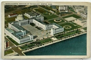 Antike MIT Massachusetts Institute of Technology Cambridge MA Postkarte Luftaufnahme  - Bild 1 von 2