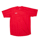 UMBRO Mens Football Red Striped Short Sleeve Jersey L
