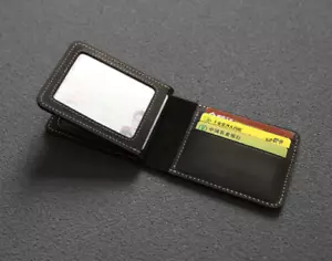 men women wallet purse cow Leather ID card Bifold Case pocket bag black H774 - Picture 1 of 3