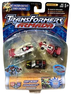 Transformers Armada Dirt Boss,Downshift,Mirage:Race Mini-Con Team 2003 NEW READ - Picture 1 of 5