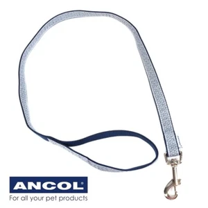 1 METRE DOG WALKING LEASH Geometric Grey Blue Pattern Print Short Safety Lead UK - Picture 1 of 4