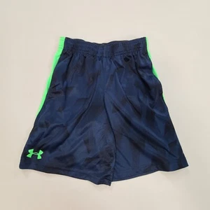 Under Armour Shorts Boys Small Blue Green HeatGear Outdoors Youth Kids - Picture 1 of 9