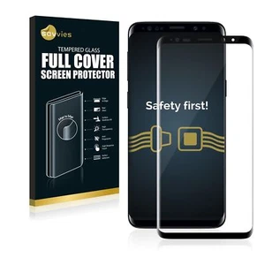Protector de pantalla de vidrio templado cubierta completa curvada 3D para Samsung Galaxy S9, Savvies® - Imagen 1 de 4