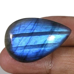 Rare Top Quality Blue Labradorite Cabochon Gemstone Pear Shape 37.20 Cts - Picture 1 of 8