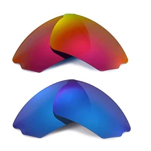 Walleva Two Pairs Polarized Lenses For Rudy Project Noyz - Fire Red + Ice Blue - Picture 1 of 6